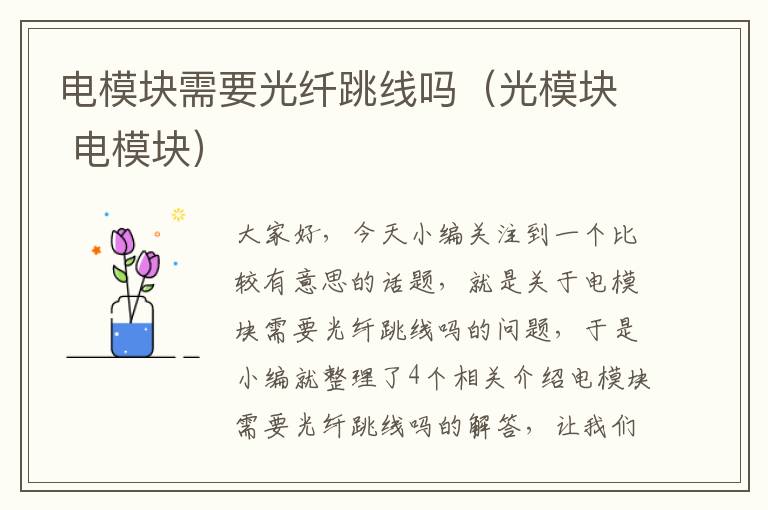 电模块需要光纤跳线吗(光模块 电模块)