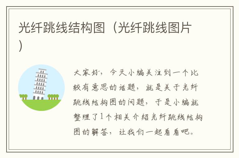 光纤跳线结构图(光纤跳线图片)