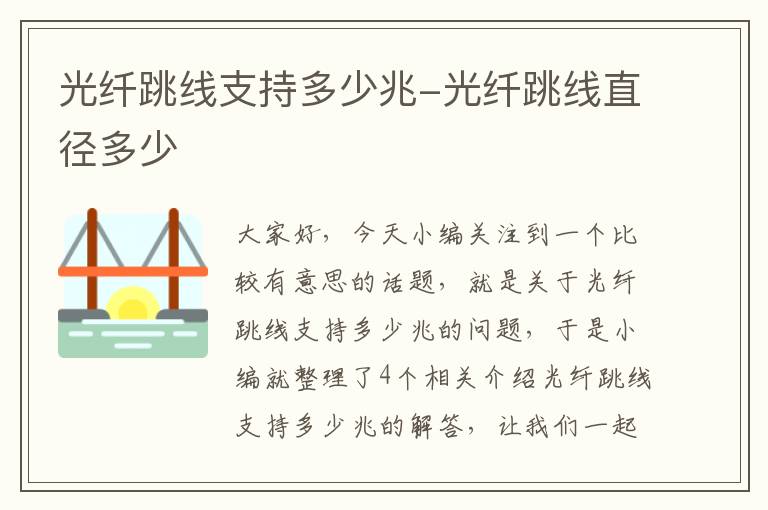 光纤跳线支持多少兆-光纤跳线直径多少