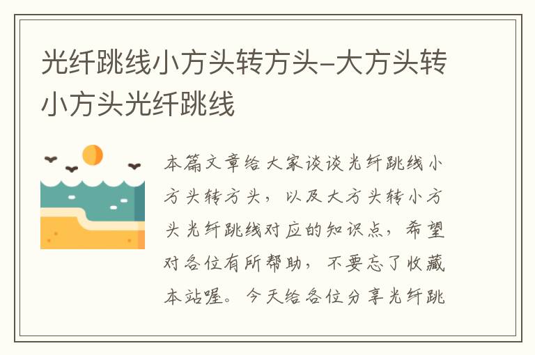 光纤跳线小方头转方头-大方头转小方头光纤跳线