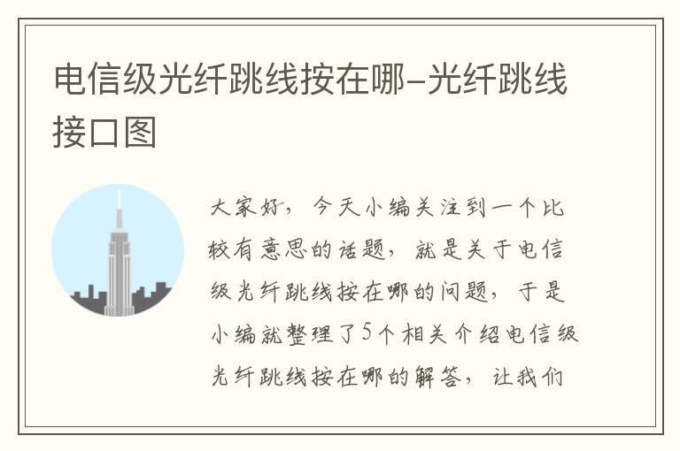 电信级光纤跳线按在哪-光纤跳线接口图