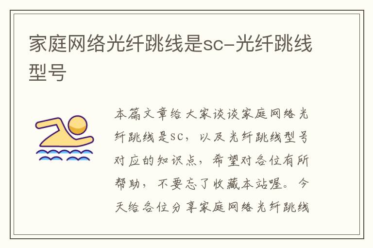 家庭网络光纤跳线是sc-光纤跳线型号