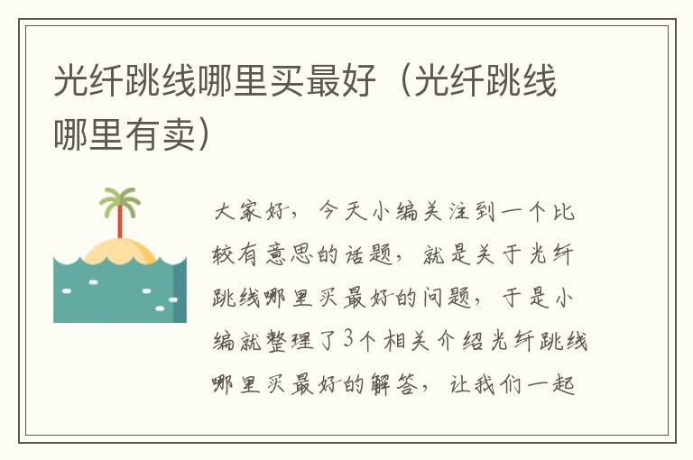 光纤跳线哪里买最好(光纤跳线哪里有卖)