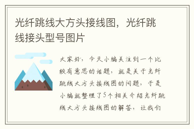 光纤跳线大方头接线图,光纤跳线接头型号图片